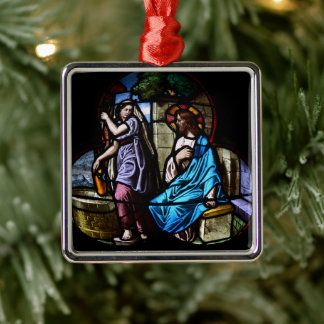 Christian Bible scenes Lady at the well Metal Ornament