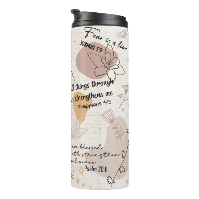 Christian Bible Scripture Affirmations Thermal Tumbler (Rotated Right)