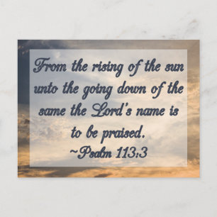 Christian Bible Scripture Inspiration Psalm 113:3 Postcard