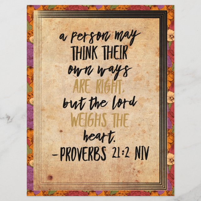 Christian Bible Verse Art Proverbs 21:2 Flyer (Front)