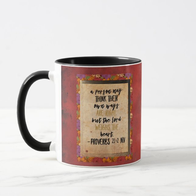 Christian Bible Verse Art Proverbs 21:2 Mug (Left)