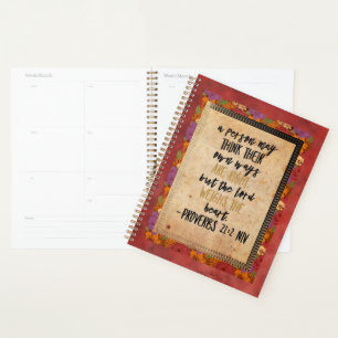 Christian Bible Verse Art Proverbs 21:2 Planner