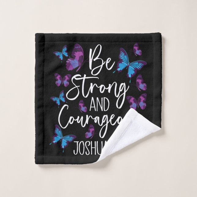 Christian Bible Verse Be Strong Joshua 1:9 Wash Cloth (Wash Cloth)
