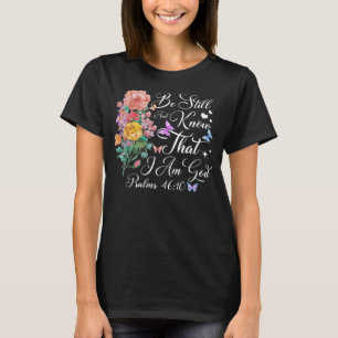 Christian Bible Verse Butterfly Flower Faith God J T-Shirt