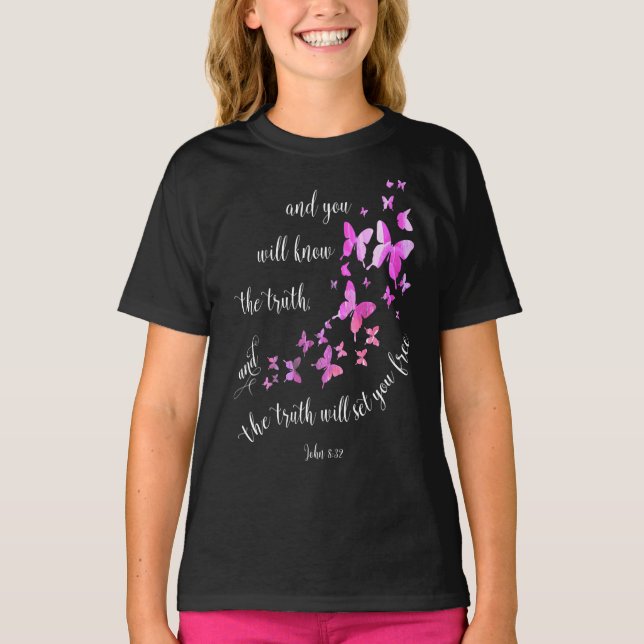 Christian Bible Verse Butterfly Women & Girls T-Shirt (Front)