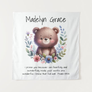 Christian Bible Verse Custom Baby Nursery Wall Tapestry