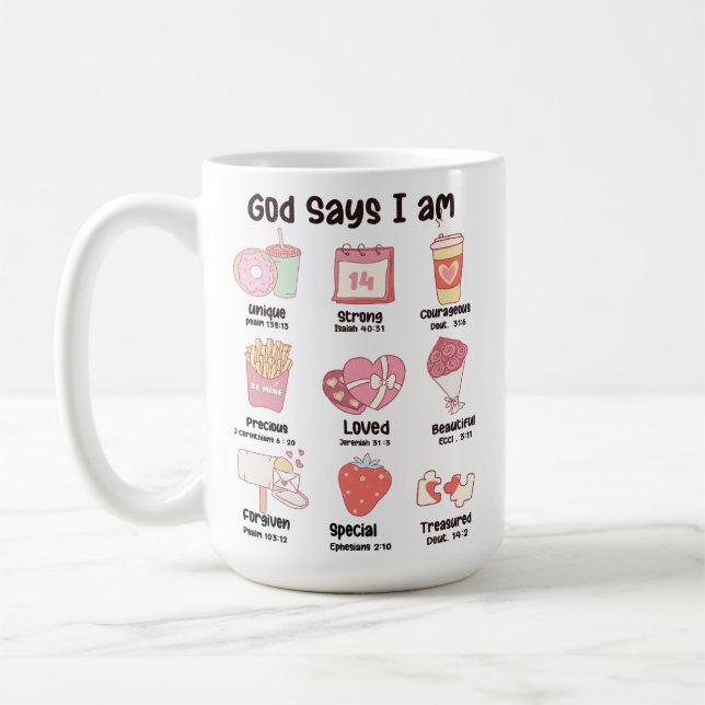 Christian Bible Verse Cute Valentine  Coffee Mug (Left)