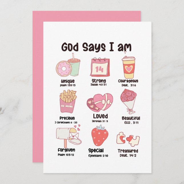 Christian Bible Verse Cute Valentine  Holiday Card (Front/Back)