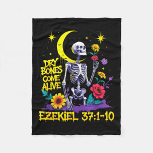 Christian Bible Verse Dry Bones Come Alive Ezekiel Fleece Blanket