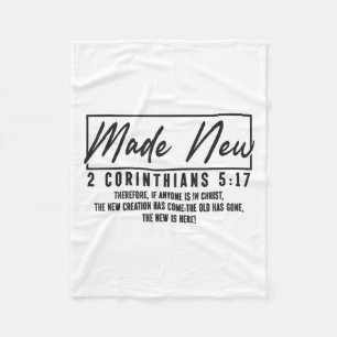 Christian Bible Verse Faith God Made New 2 Corinth Fleece Blanket