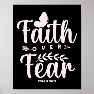 Christian Bible Verse Faith Over Fear Poster
