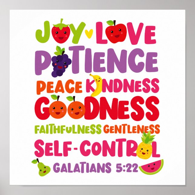 Christian Bible Verse Fruit Of The Spirit Poster (Front)
