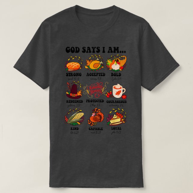 Christian Bible Verse God Says I Am Halloween Than T-Shirt (Design Front)