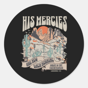 Christian Bible Verse His Mercies Are New Each Mor Classic Round Sticker