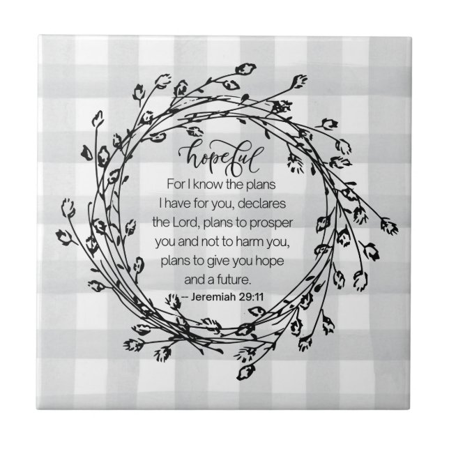 Christian Bible Verse Inspirational Ceramic Tile (Front)