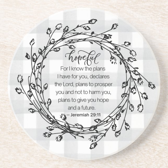 Christian Bible Verse Inspirational Coaster (Front)