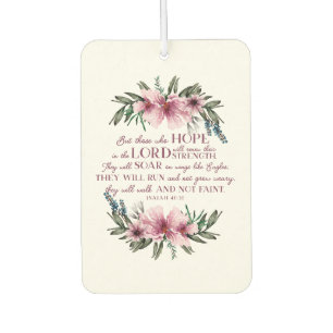 Christian Bible Verse Isaiah 40 Floral Car Air Freshener
