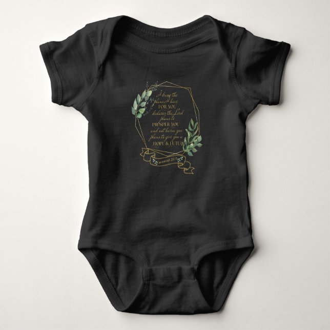 Christian Bible Verse Jeremiah 29 11 Baby Bodysuit (Front)