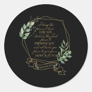 Christian Bible Verse Jeremiah 29 11 Classic Round Sticker