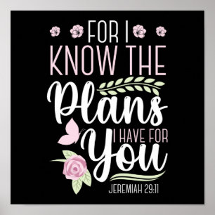Christian Bible Verse Jeremiah 29:11 Poster