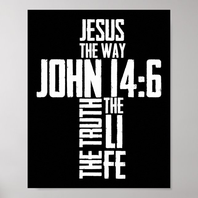 Christian Bible Verse Jesus The Way John 14:6 Poster (Front)