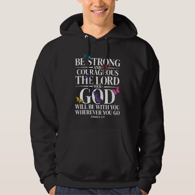 Christian Bible Verse Joshua 19 Butterfly Hoodie (Front)