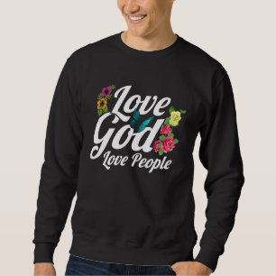 Christian Bible Verse Love God Flower Butterfly Sweatshirt