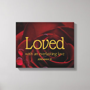 Christian Bible Verse LOVED Valentine's Day Canvas Print