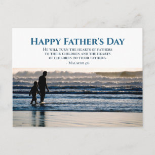 Christian Bible Verse Malachi 4:6 Father's Day Postcard