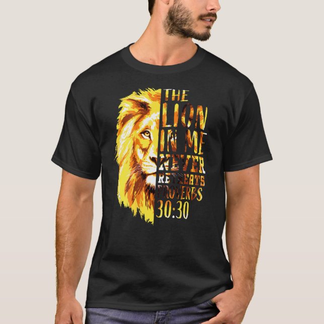 Christian Bible Verse Men Dad Lion Of Judah Back P T-Shirt (Front)