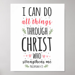 Christian Bible Verse Philippians 4:13 Poster