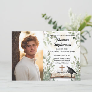 Christian Bible Verse Photo Graduation Invitation