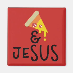 Christian Bible Verse Pizza & Jesus Magnet