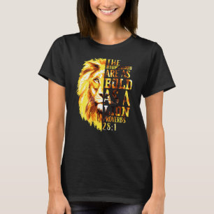 Christian Bible Verse Proverbs 28 Lion Graphic On  T-Shirt