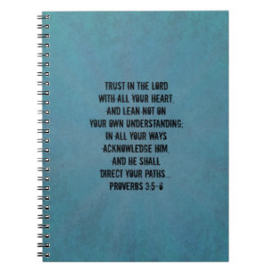 Christian Bible Verse Proverbs 3:5-6 Notebook