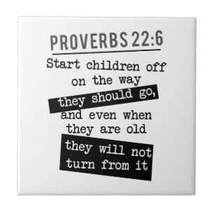 Christian Bible Verse Proverbs Parenting simple Ceramic Tile