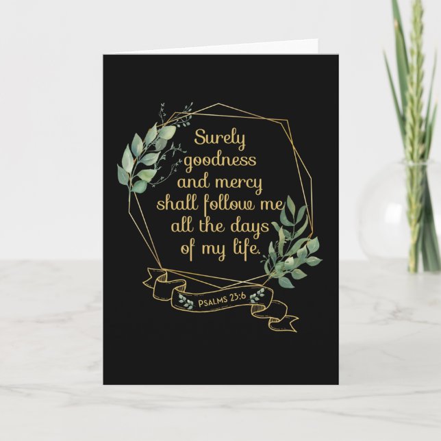 Christian Bible Verse Quote Psalm 23 6 Card (Front)
