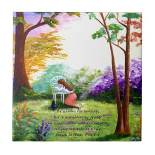 Christian Bible Verse Scripture Creationarts Ceramic Tile