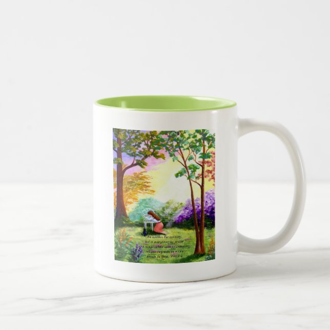 Christian Bible Verse Scripture Creationarts Two-Tone Coffee Mug (Right)