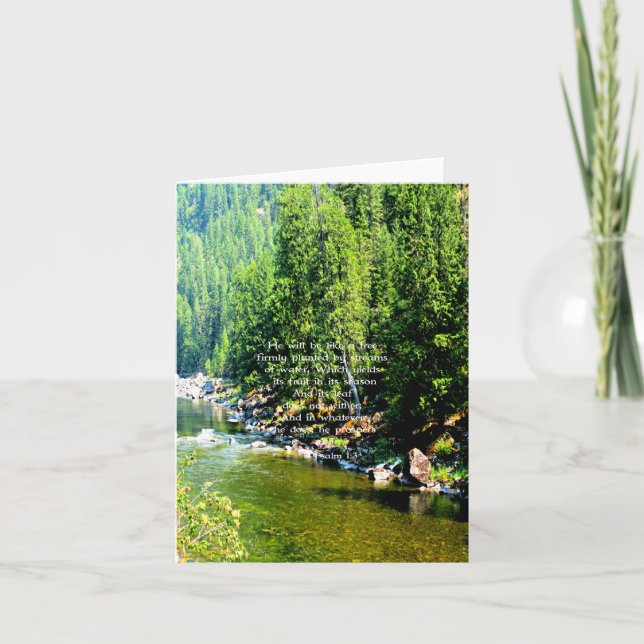 Christian Bible Verse Scripture Forest Card (Front)