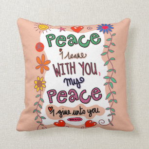 Christian Bible Verse Scripture Text Doodle Cushion