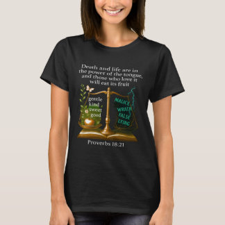 Christian Bible Verse T-Shirt — Proverbs 18:21