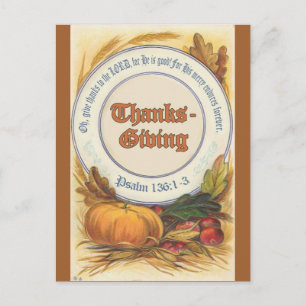 Christian Bible Verse Thanksgiving Holiday Postcard