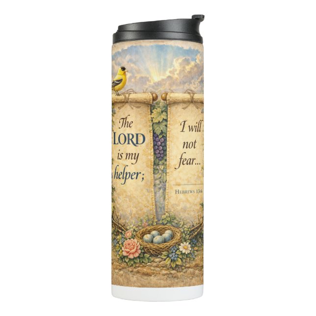 Christian Bible Verse Thermal Tumbler Water Bottle (Rotated Left)
