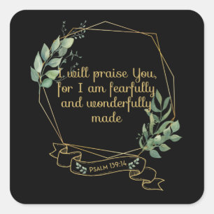 Christian Bible Verse Typography Quote Square Sticker