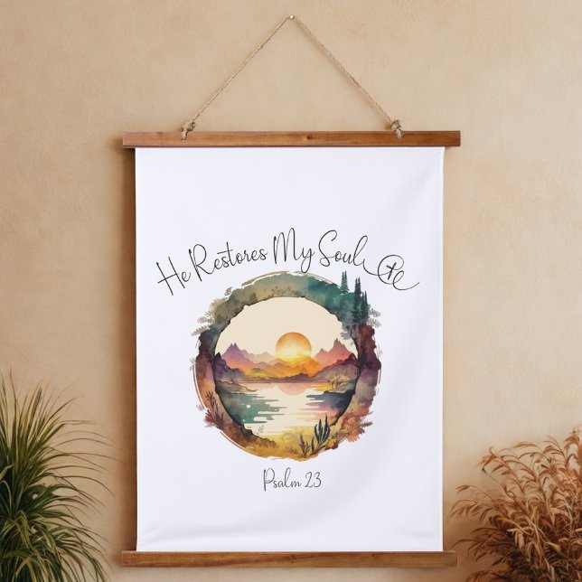 Christian Bible Verse Wood Topped Wall Tapestry (Creator Uploaded)