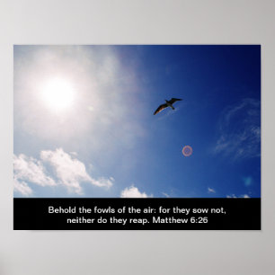 Christian biblical poster. Matthew 6:26 Poster