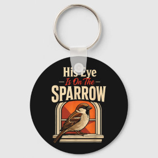 Christian Bird Watching Eye Is On The Sparrow Gift Key Ring