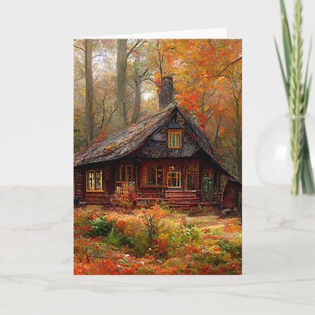 CHRISTIAN BIRTHDAY CABIN ART GREETING CARD (Front)