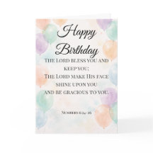 Christian Birthday Card – Numbers 6:24–26 Blessing